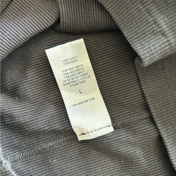 Denim Forum by Artizia cotton black ribbed racerback tank top, Size L - Picture 2 of 6